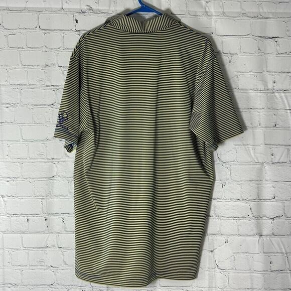 Turtleson Short Sleeve Mens Polo Shirt Size L Yellow Blue Striped SC - Picture 10 of 12